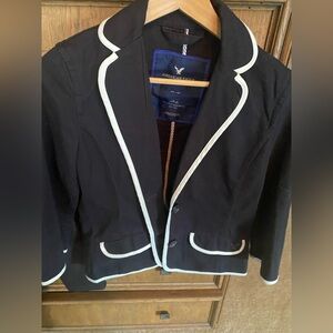 American Eagle Outfitters Black Blazer with White Accents